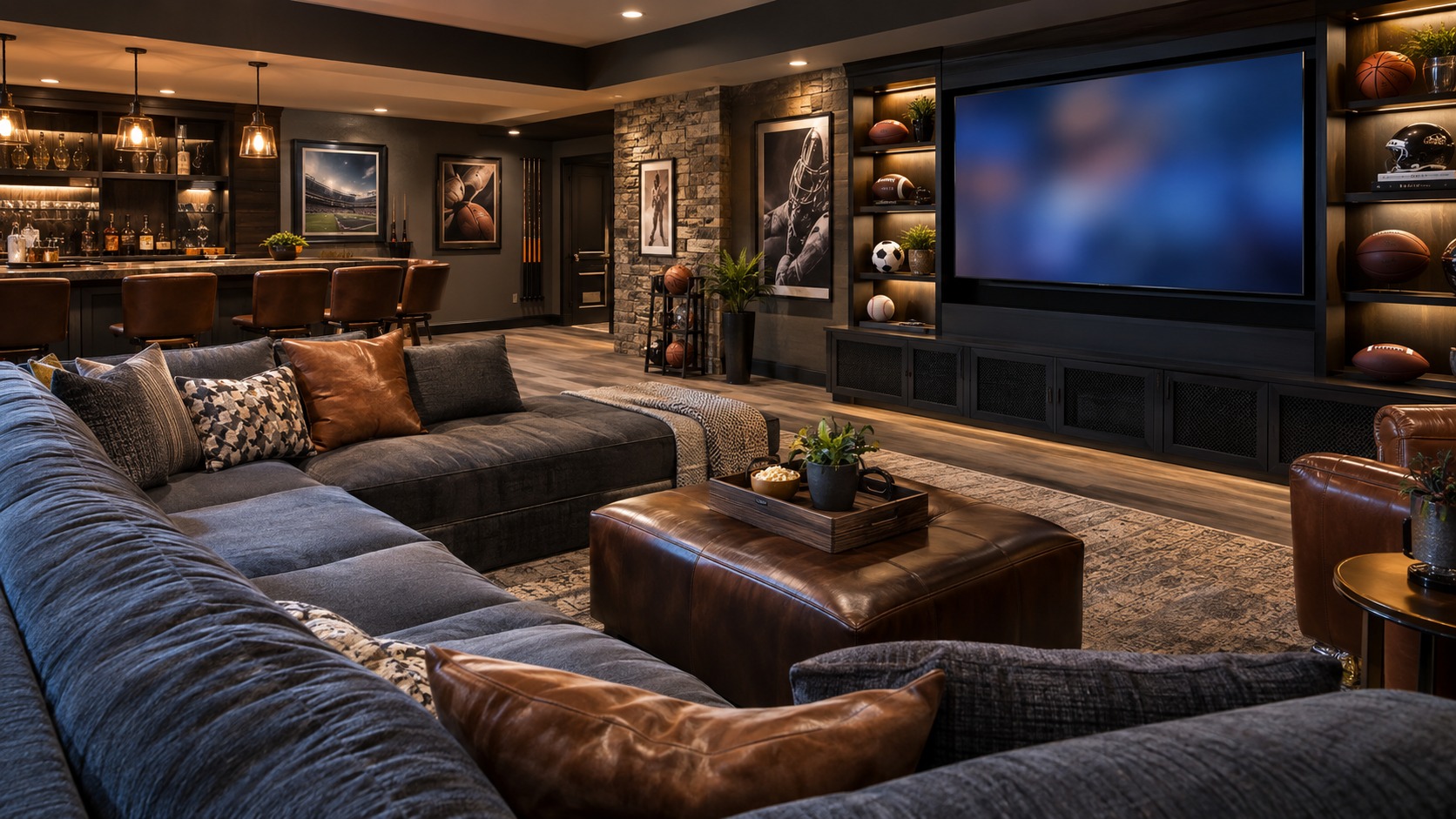 Editorial mancave interior for 25 epic sports-themed mancave ideas every fan will want in 2026