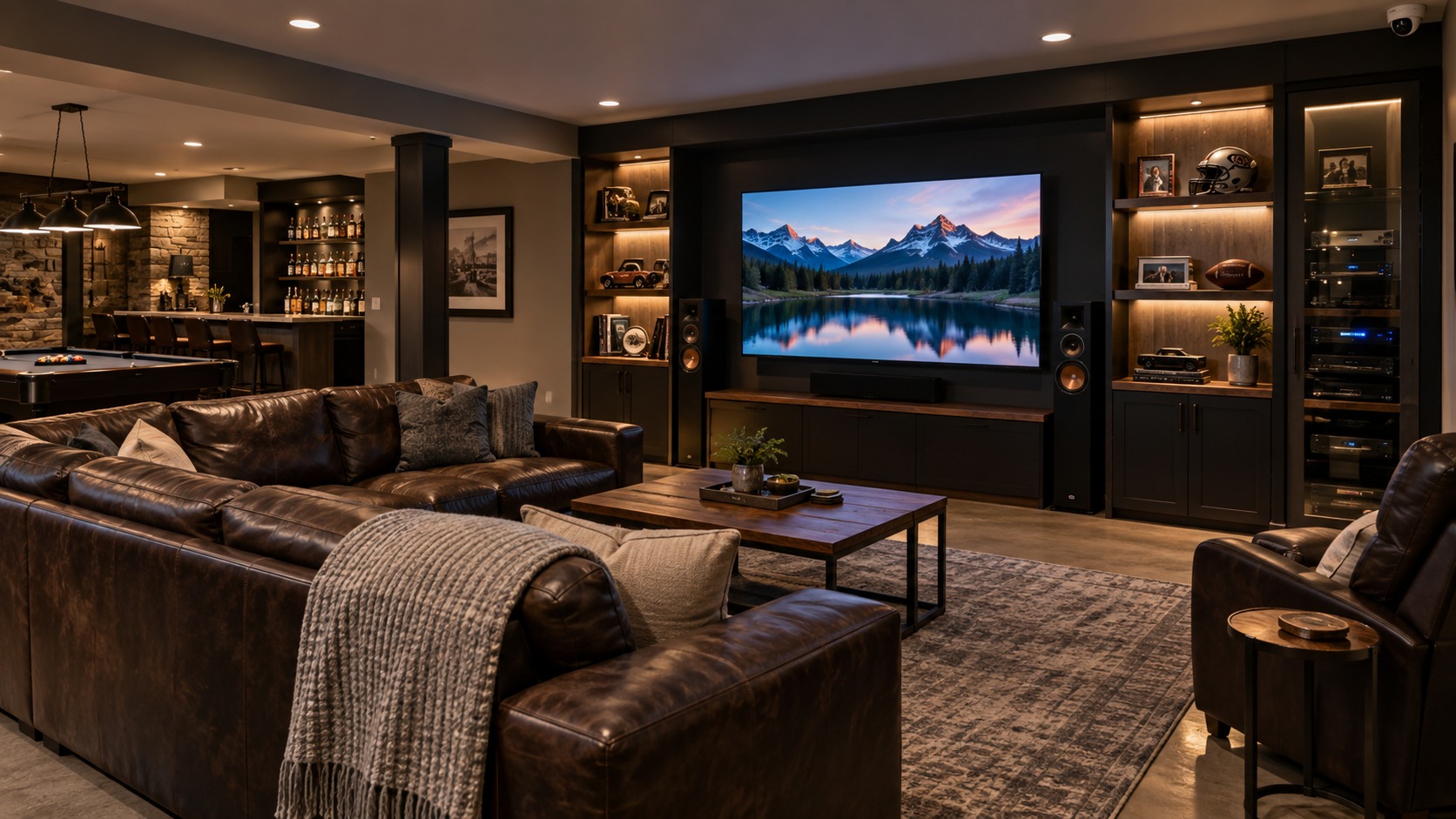 Editorial mancave interior for best mancave security ideas: how to protect your entertainment space and valuables