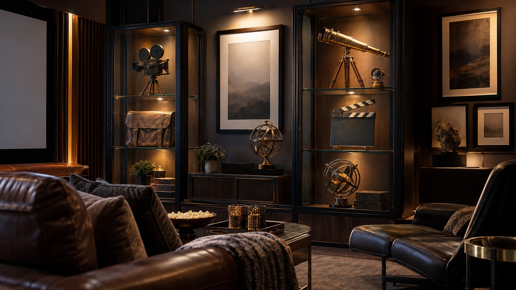 Editorial mancave interior for best movie prop replicas to display in your mancave