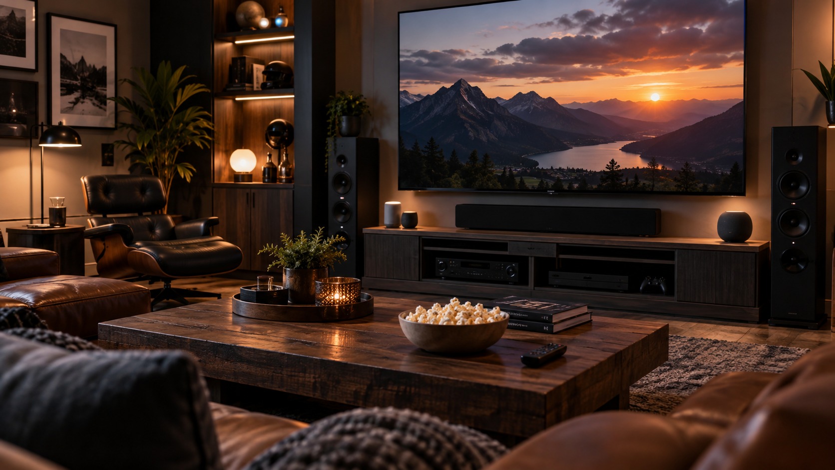 Editorial mancave interior for best voice assistants for mancaves: how to create a truly smart entertainment space