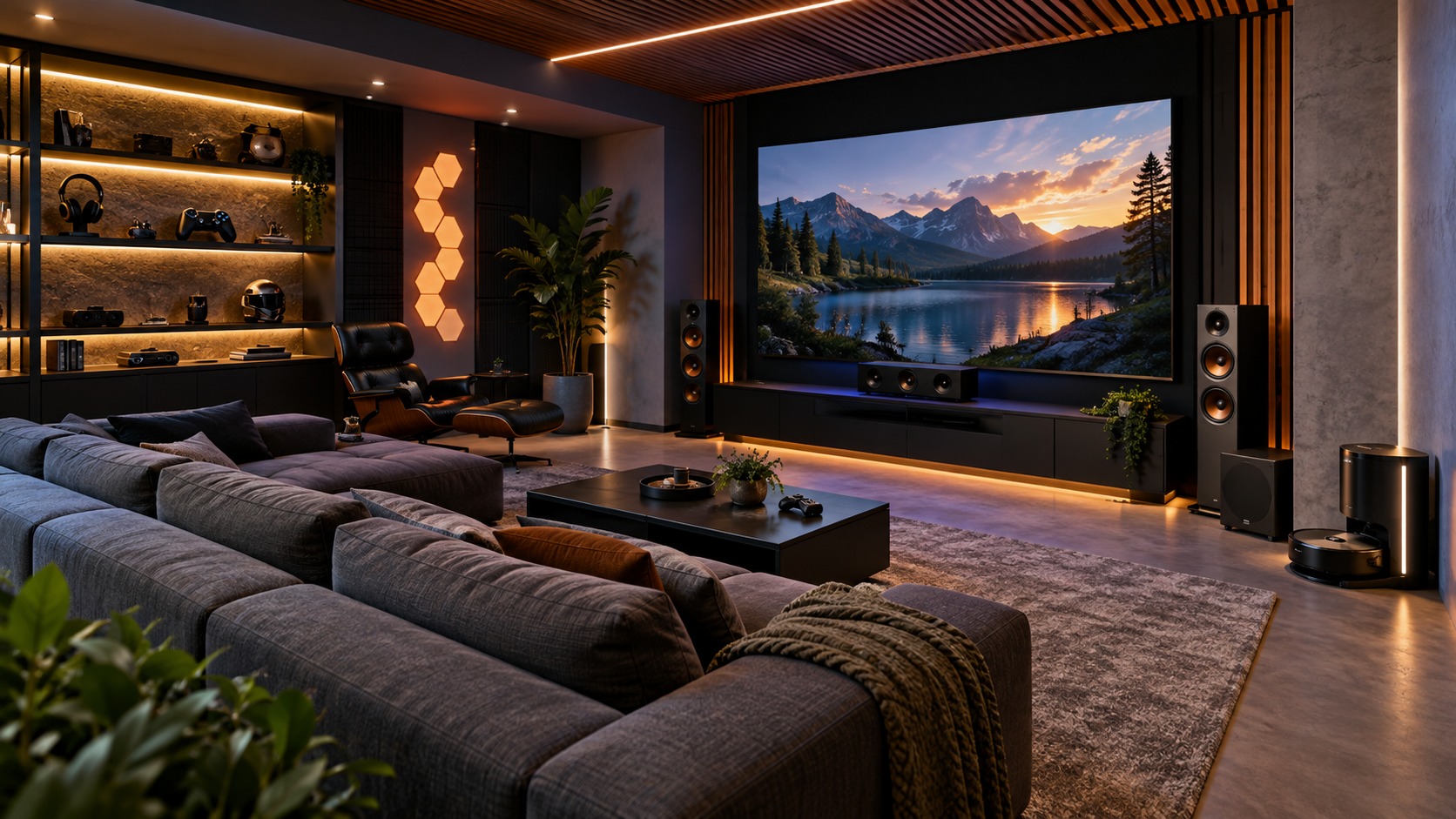 Editorial mancave interior for future mancave technology: the gadgets that will transform entertainment spaces