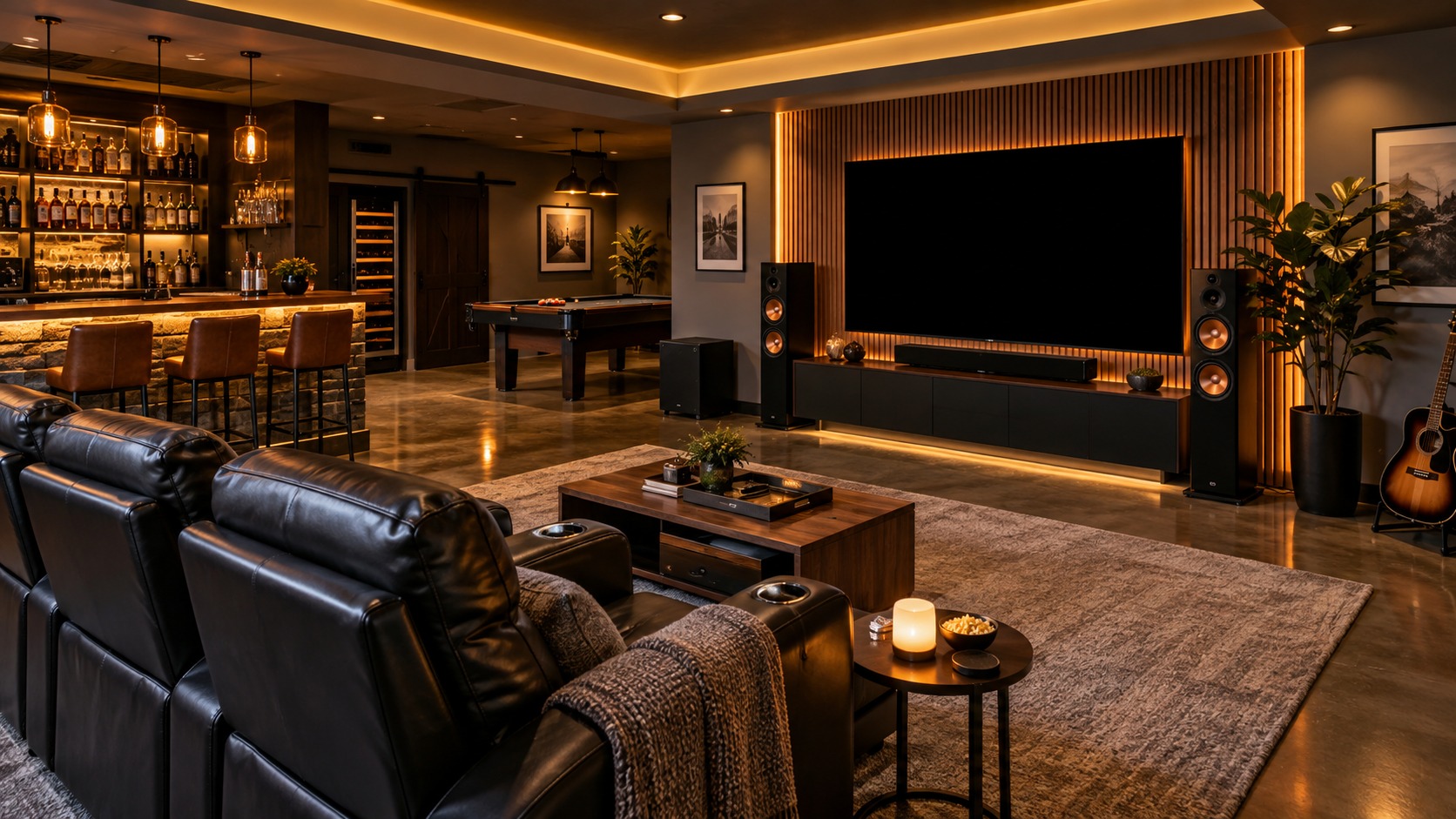 Editorial mancave interior for how to control your entire mancave with voice commands