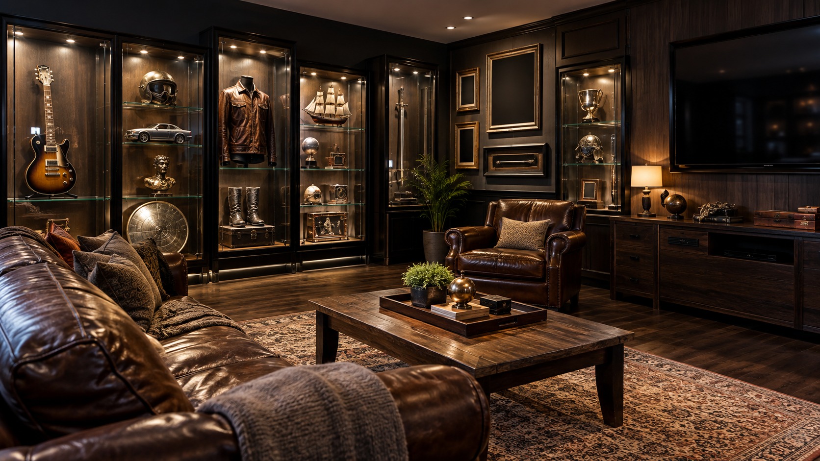 Editorial mancave interior for iconic mancave memorabilia every collector wants to own