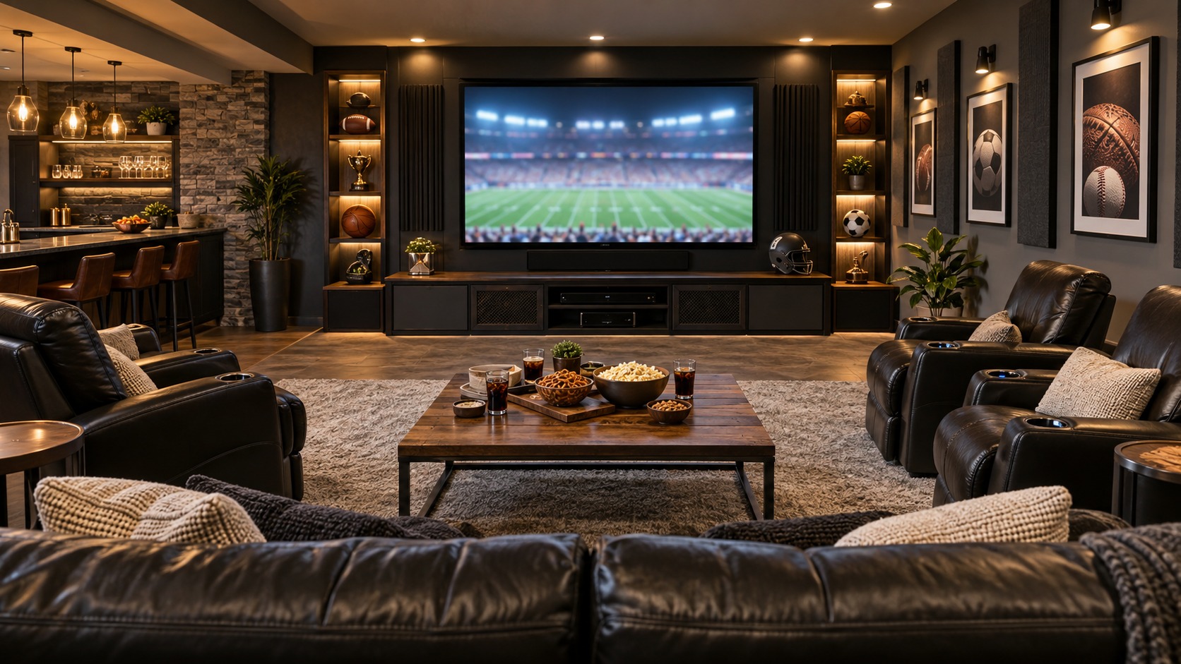 Editorial mancave interior for ultimate sports mancave design guide: create the perfect fan cave